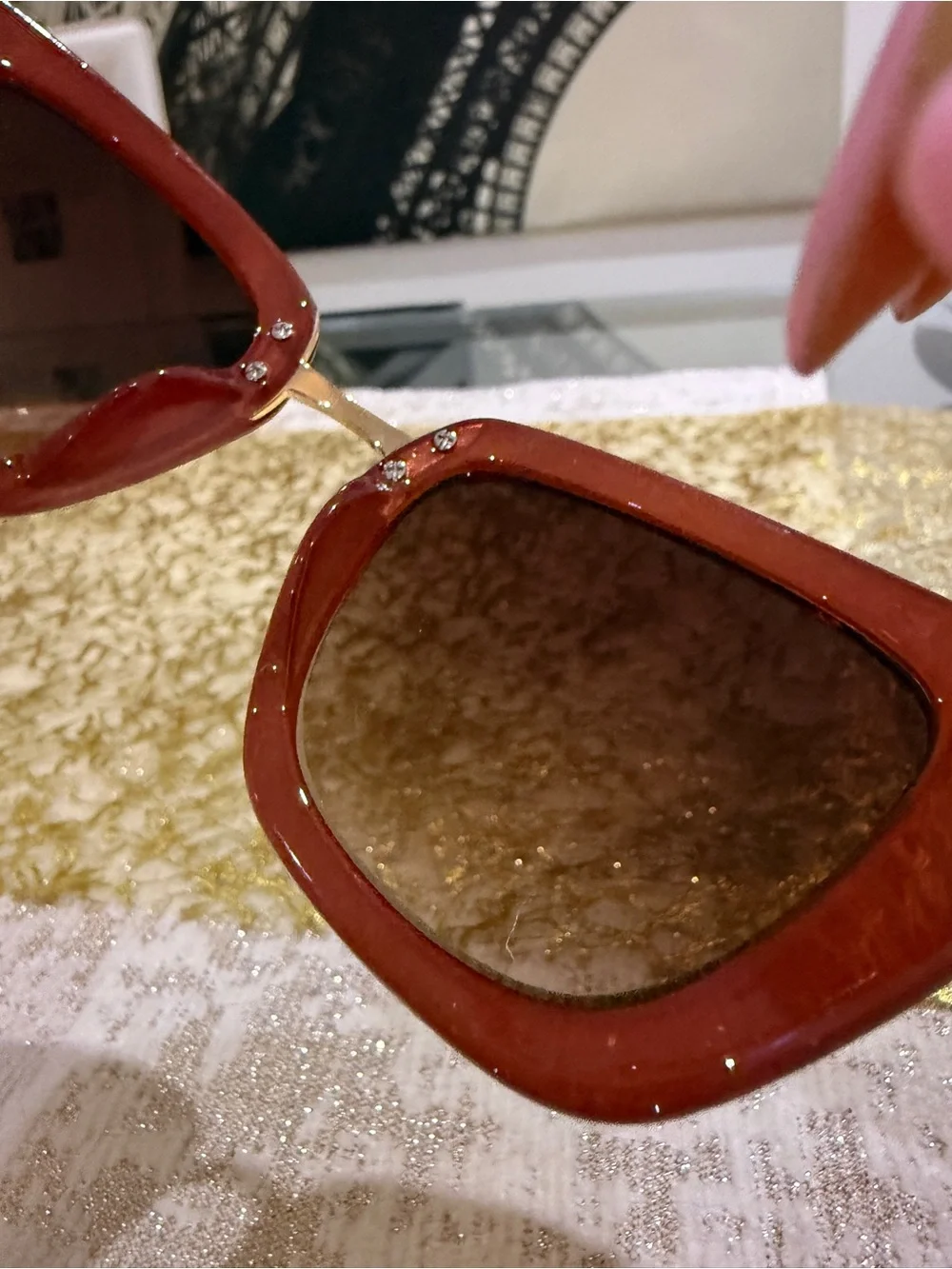 NWT Catherine Malandrino Cat-Eye Sunglasses in Mauve, Very Rare, Vintage